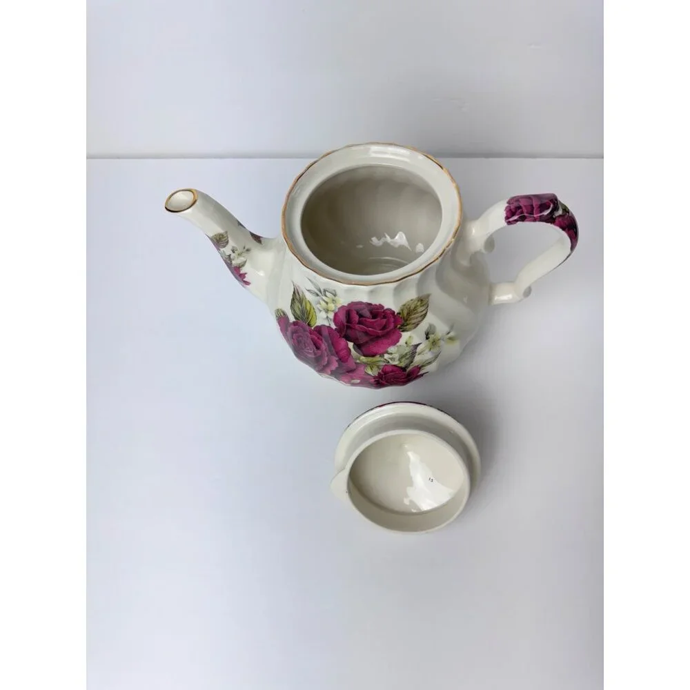 James Sadler England Vintage Windsor Tea Pot with Red Roses